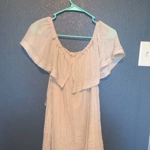 Cream off the shoulder dress